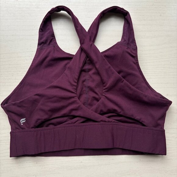 Fabletics No-Bounce High Impact Sports Bra Burgundy - Picture 2 of 2